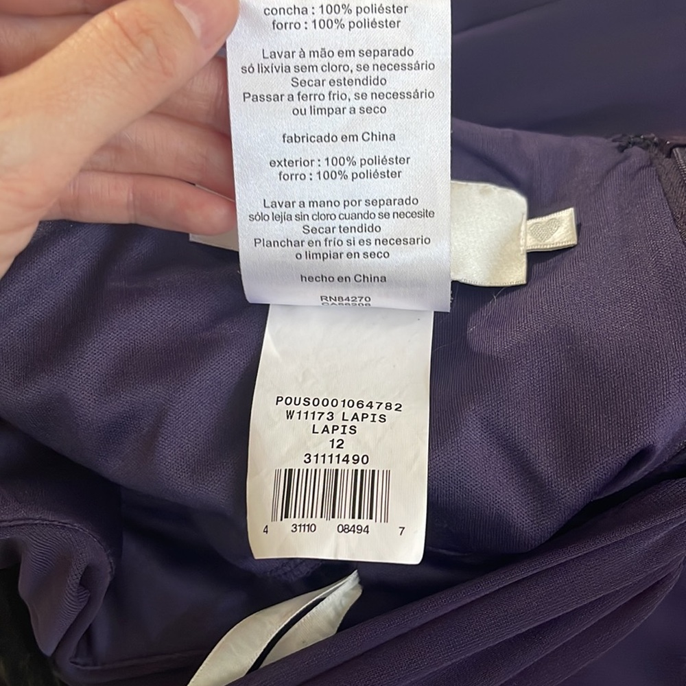 David's Bridal Halter Chiffon Lapis Dress - W11173 - 12 - Picture 7 of 11
